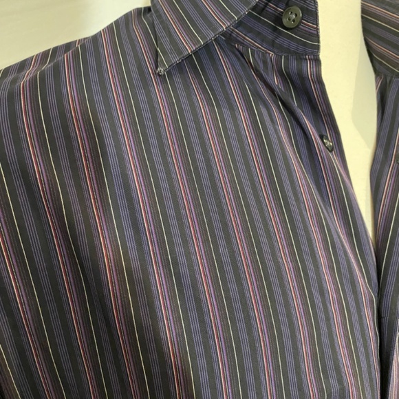 HUGO BOSS Men’s Striped Button Down Shirt Sz XL or 16 1/2 - Picture 4 of 7